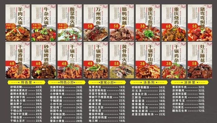 小四川餐馆菜单写真图片cdr矢量模版下载