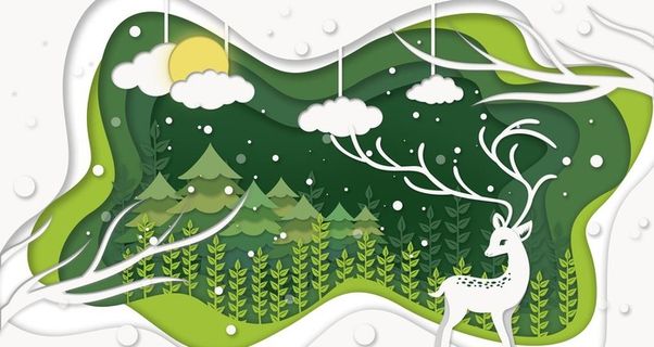 唯美麋鹿插画图片