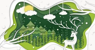 唯美麋鹿插画图片