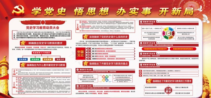 学党史  党建图片psd模版下载