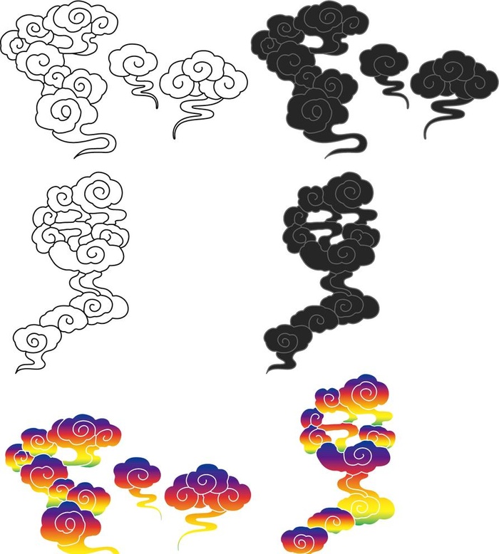 矢量云线条图片ai矢量模版下载