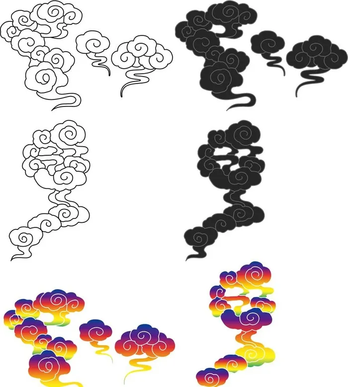矢量云线条图片ai矢量模版下载