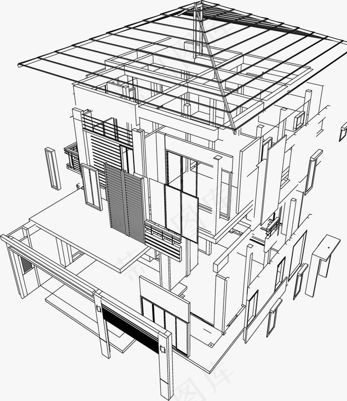 建筑结构图图片psd模版下载
