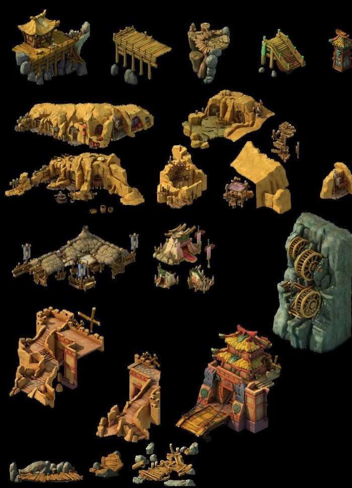 游戏房屋建筑物元素图片(4875x6468)psd模版下载