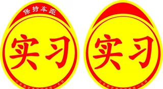 实习,实习标志,统一式样,车贴,警示