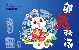 国潮兔年背景图片