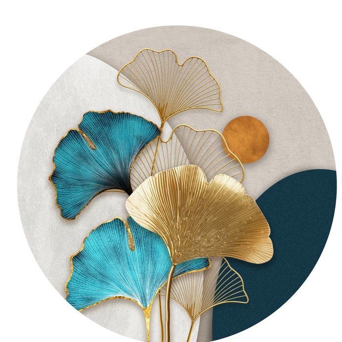 金色银杏叶装饰画图片