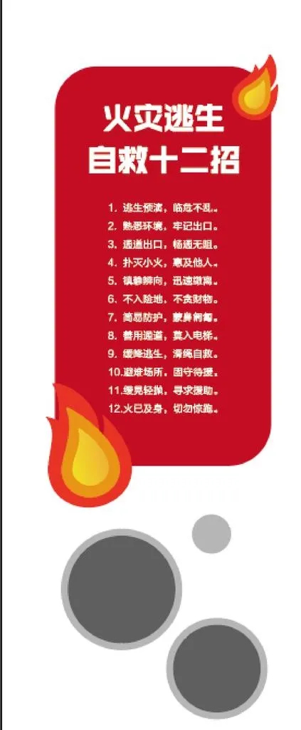 火灾自救图片ai矢量模版下载