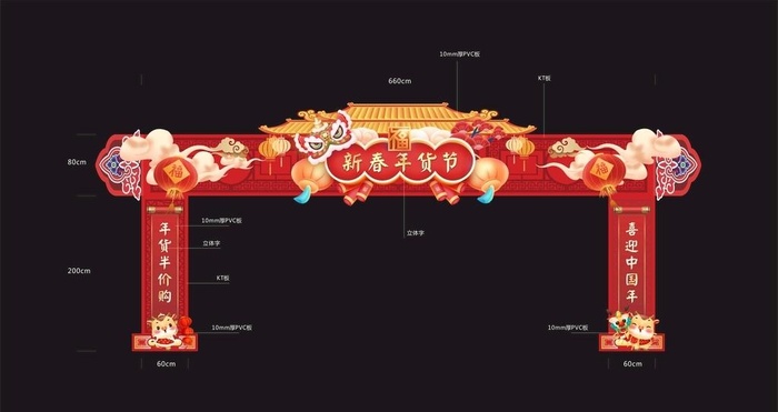 新年活动门头图片cdr矢量模版下载