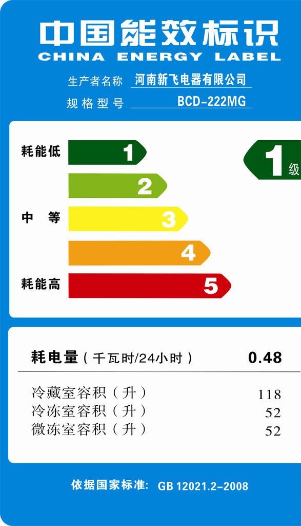 中国能效标识_冰箱图片cdr矢量模版下载