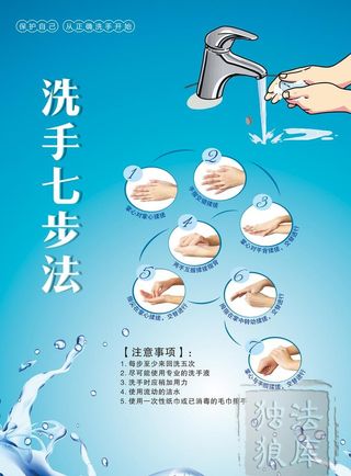 七步洗手法海报贴纸图片