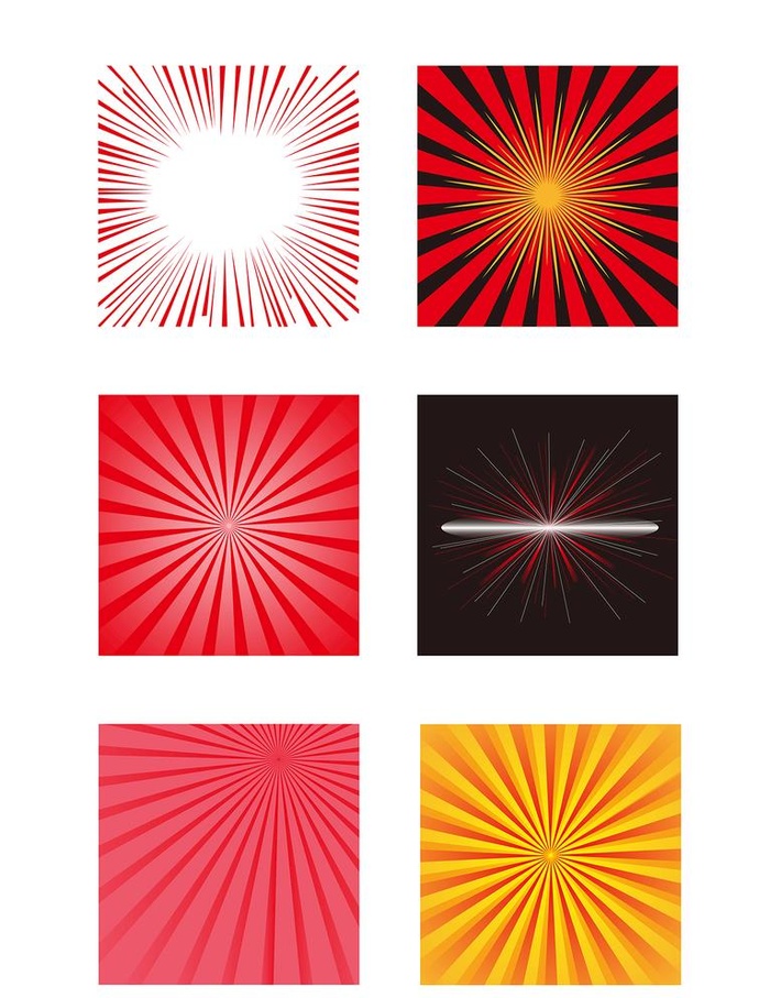 红色放射线条元素图片