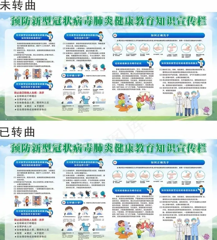 预防新型冠状病毒肺炎健康教育图片cdr矢量模版下载