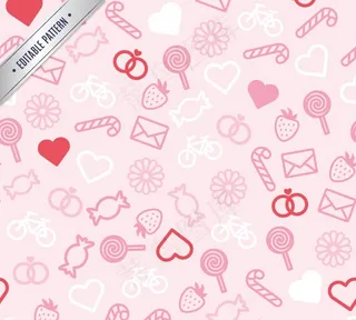粉色卡通图案 无缝背景图片