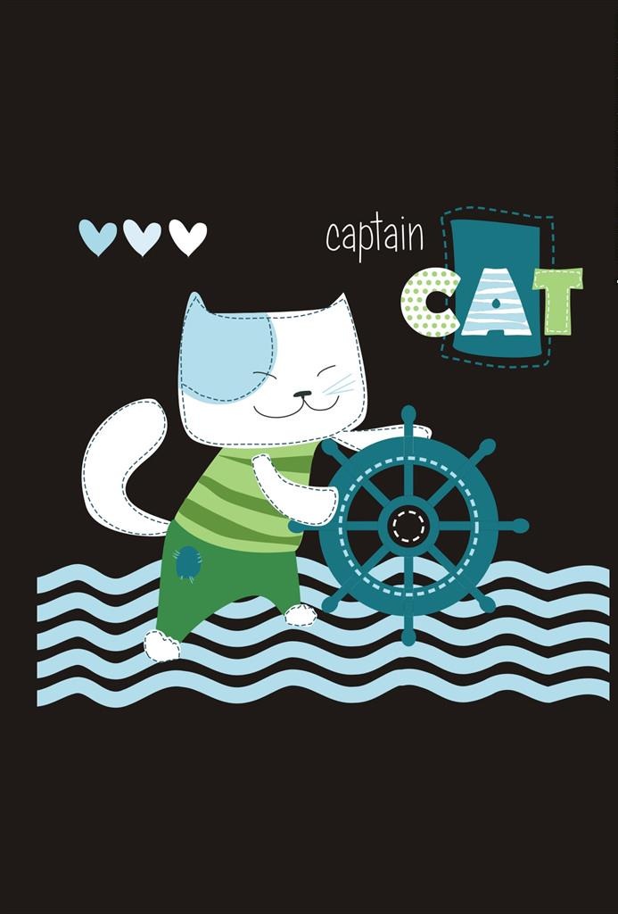 可爱卡通猫船长矢量图下载图片