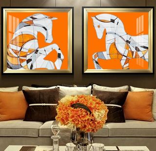 爱马仕橙装饰画图片