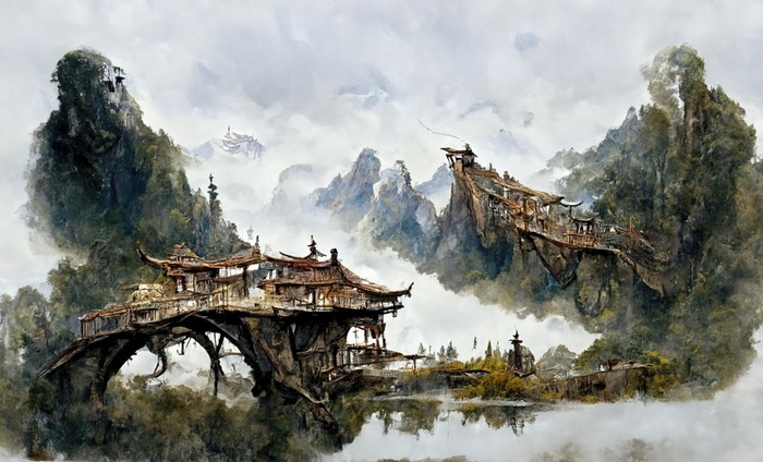 水墨画 AI概念设计图片