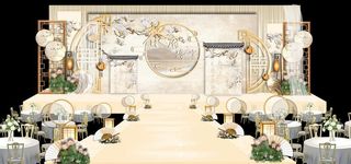 中式香槟色婚礼图片