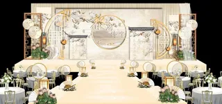 中式香槟色婚礼图片