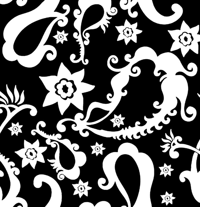 腰果 白色 数码印花 小花图片