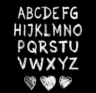 粉笔字英文字母图片