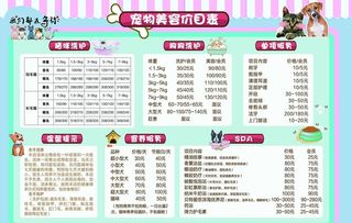 宠物价格表图片