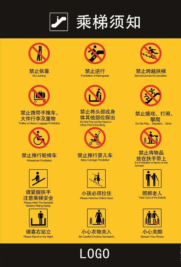 扶梯乘梯安全须知图片(3858x5433)psd模版下载