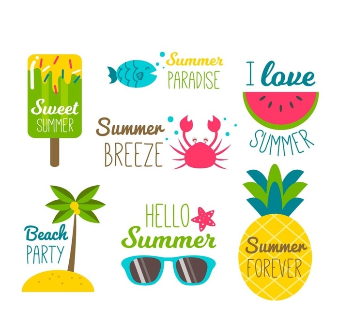 夏季元素标签图片