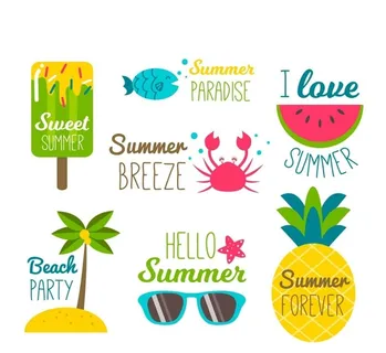 夏季元素标签图片