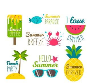 夏季元素标签图片