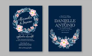 手绘小清新花朵贺卡海报矢量图图片