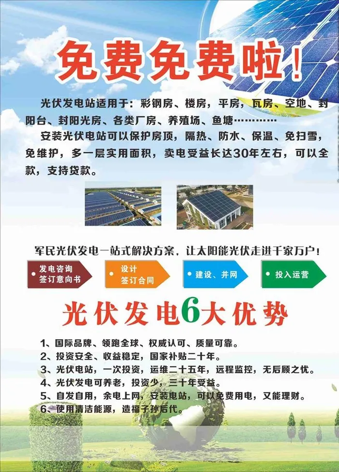 光伏发电彩页图片cdr矢量模版下载