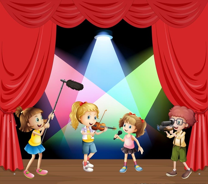 卡通儿童音乐表演图片