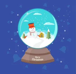 圣诞雪人水晶球图片