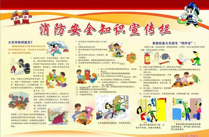 消防安全宣传图片cdr矢量模版下载