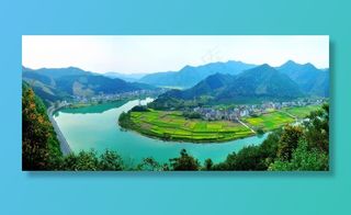 何家乡溪东村全景图图片