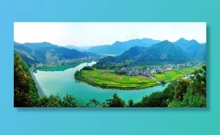 何家乡溪东村全景图图片