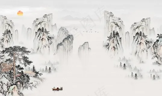 新中式水墨山水图片 新中式水墨山水图片