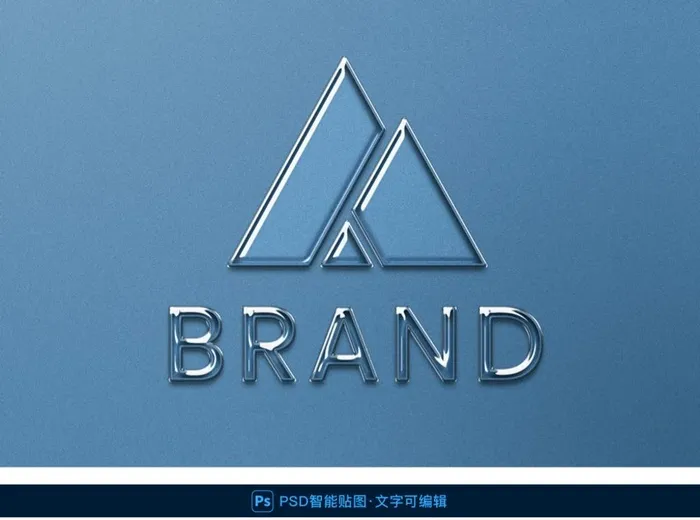 玻璃质感logo样机图片(2000x2000)psd模版下载