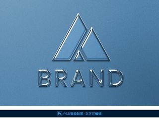 玻璃质感logo样机图片