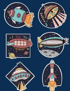 太空元素太空贴纸元素图片 太空元素太空贴纸元素图片