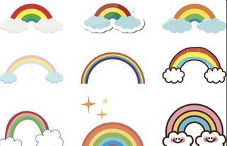 矢量手绘彩虹图片