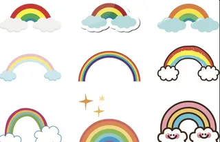 矢量手绘彩虹图片