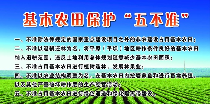 农田保护 五不准图片