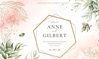 花卉婚礼请柬图片