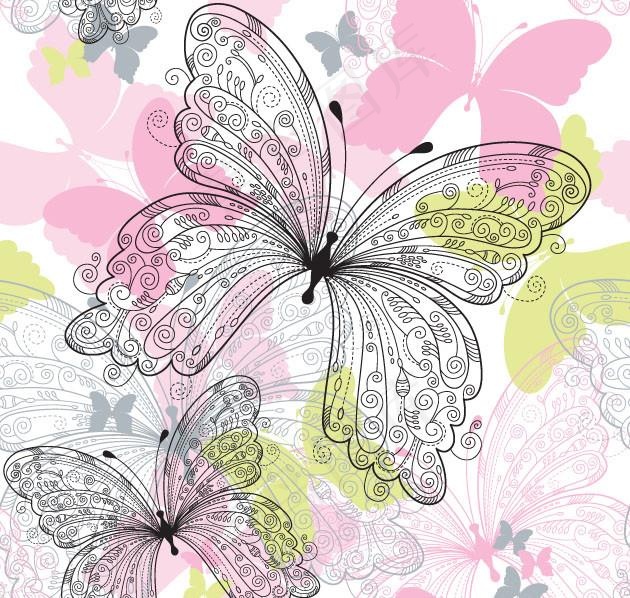 时尚蝴蝶矢量素材图片