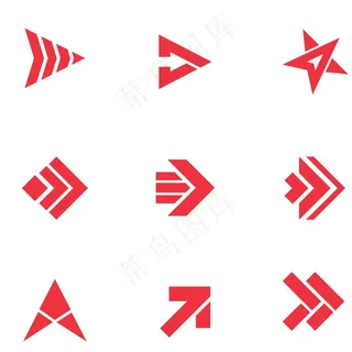 红色矢量箭头图标指示箭头设计图片