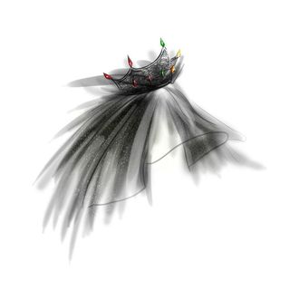 唯美黑色头纱插画图片