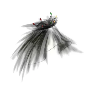 唯美黑色头纱插画图片