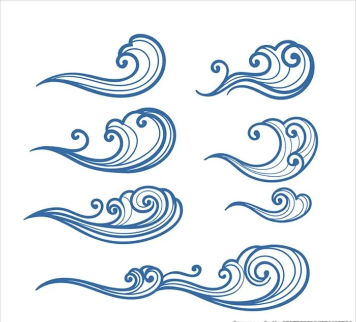 一组装饰海浪水纹图片